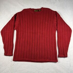 Timberland Ribbed Sweater Mens XL Red Long Sleeve‎ Pullover Embroidered Logo